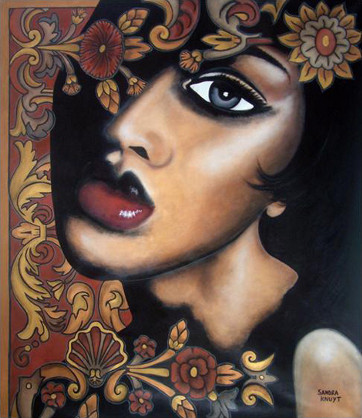 Afbeelding: Sandra Knuyt schilderij - 'Les Amours de la Belle Epoque' reeks: Marron.